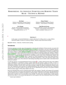 Robofriend: An Adpative Storytelling Robotic Teddy Bear -- Technical
  Report
