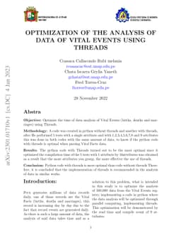 Optimization of the Analysis of Vital Events Using Threads