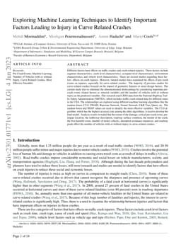 Exploring Machine Learning Techniques to Identify Important Factors
  Leading to Injury in Curve Related Crashes