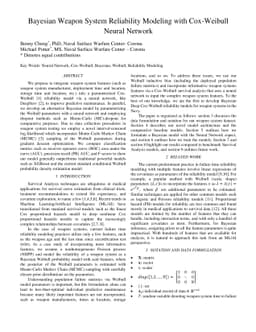 Bayesian Weapon System Reliability Modeling with Cox-Weibull Neural
  Network