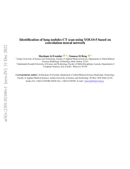 Identification of lung nodules CT scan using YOLOv5 based on convolution
  neural network