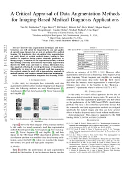 A Critical Appraisal of Data Augmentation Methods for Imaging-Based
  Medical Diagnosis Applications