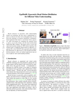 EgoDistill: Egocentric Head Motion Distillation for Efficient Video
  Understanding