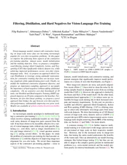 Filtering, Distillation, and Hard Negatives for Vision-Language
  Pre-Training