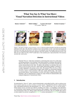 What You Say Is What You Show: Visual Narration Detection in
  Instructional Videos