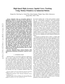 High-Speed High-Accuracy Spatial Curve Tracking Using Motion Primitives
  in Industrial Robots
