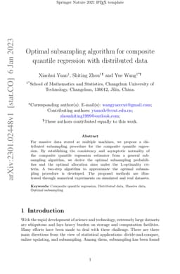 Optimal subsampling algorithm for composite quantile regression with
  distributed data