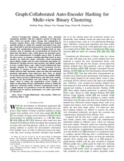 Graph-Collaborated Auto-Encoder Hashing for Multi-view Binary Clustering
