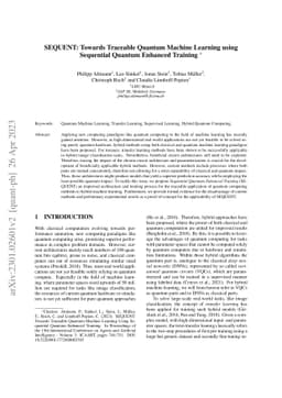 SEQUENT: Towards Traceable Quantum Machine Learning using Sequential
  Quantum Enhanced Training