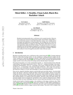 Silent Killer: A Stealthy, Clean-Label, Black-Box Backdoor Attack