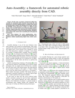 Auto-Assembly: a framework for automated robotic assembly directly from
  CAD