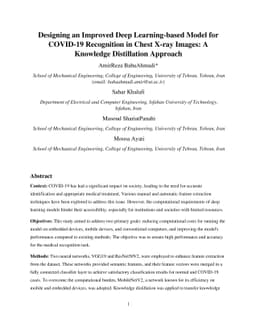 Designing an Improved Deep Learning-based Model for COVID-19 Recognition
  in Chest X-ray Images: A Knowledge Distillation Approach