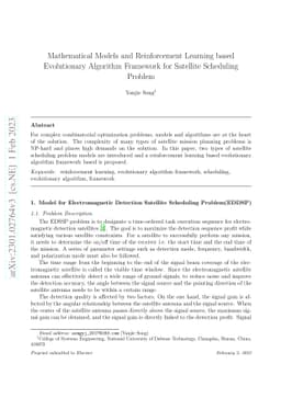Mathematical Models and Reinforcement Learning based Evolutionary
  Algorithm Framework for Satellite Scheduling Problem