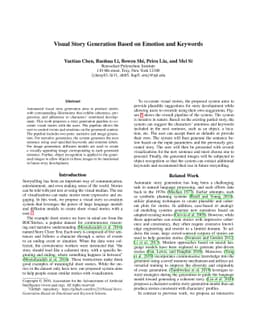 Visual Story Generation Based on Emotion and Keywords
