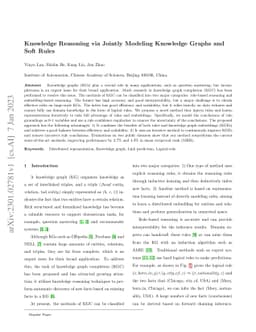 Knowledge Reasoning via Jointly Modeling Knowledge Graphs and Soft Rules