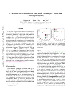 CGI-Stereo: Accurate and Real-Time Stereo Matching via Context and
  Geometry Interaction