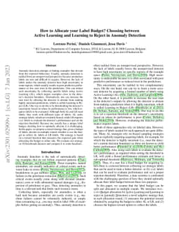 How to Allocate your Label Budget? Choosing between Active Learning and
  Learning to Reject in Anomaly Detection