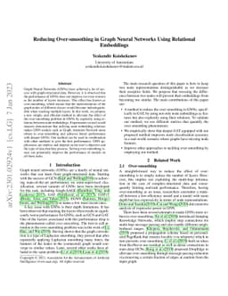 Reducing Over-smoothing in Graph Neural Networks Using Relational
  Embeddings