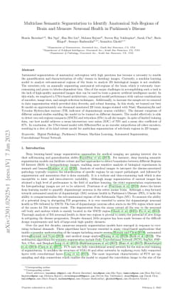 Multiclass Semantic Segmentation to Identify Anatomical Sub-Regions of
  Brain and Measure Neuronal Health in Parkinson's Disease