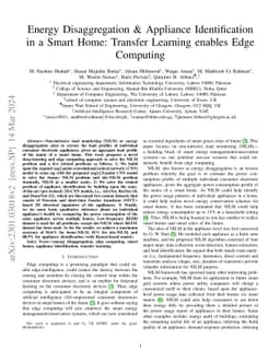 Energy Disaggregation & Appliance Identification in a Smart Home:
  Transfer Learning enables Edge Computing
