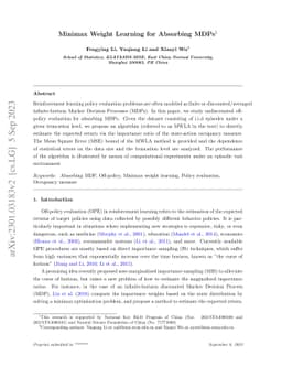 Minimax Weight Learning for Absorbing MDPs