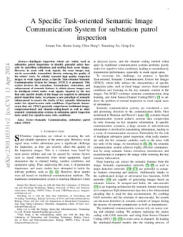 A Specific Task-oriented Semantic Image Communication System for
  substation patrol inspection