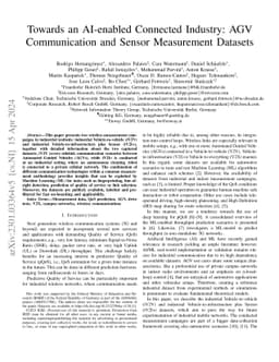 Toward an AI-enabled Connected Industry: AGV Communication and Sensor
  Measurement Datasets