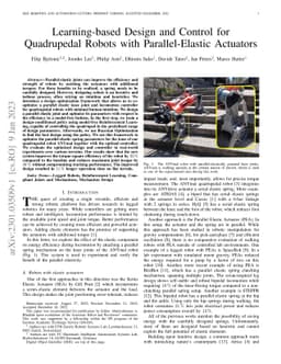 Learning-based Design and Control for Quadrupedal Robots with
  Parallel-Elastic Actuators
