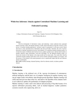 White-box Inference Attacks against Centralized Machine Learning and
  Federated Learning