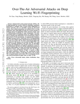 Over-The-Air Adversarial Attacks on Deep Learning Wi-Fi Fingerprinting