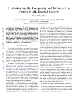 Understanding the Complexity and Its Impact on Testing in ML-Enabled
  Systems