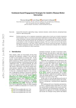 Sentiment-based Engagement Strategies for intuitive Human-Robot
  Interaction