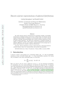 Discrete mixture representations of spherical distributions