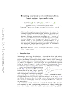 Learning nonlinear hybrid automata from input--output time-series data