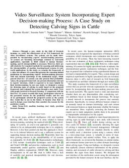 Video Surveillance System Incorporating Expert Decision-making Process:
  A Case Study on Detecting Calving Signs in Cattle