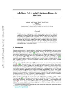 AdvBiom: Adversarial Attacks on Biometric Matchers