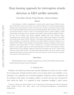 Deep learning approach for interruption attacks detection in LEO
  satellite networks