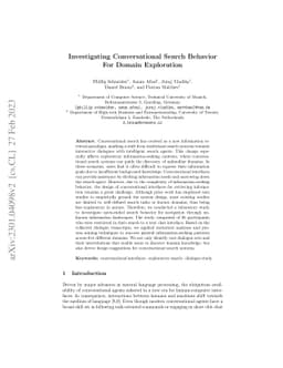 Investigating Conversational Search Behavior For Domain Exploration
