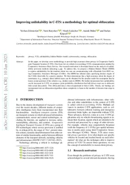 Improving unlinkability in C-ITS: a methodology for optimal obfuscation