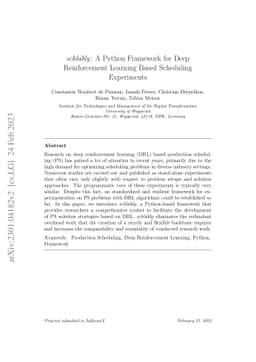 schlably: A Python Framework for Deep Reinforcement Learning Based
  Scheduling Experiments