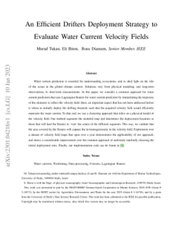An Efficient Drifters Deployment Strategy to Evaluate Water Current
  Velocity Fields