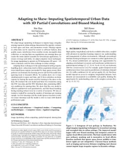 Adapting to Skew: Imputing Spatiotemporal Urban Data with 3D Partial
  Convolutions and Biased Masking