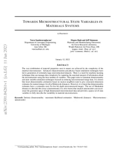 Towards Microstructural State Variables in Materials Systems
