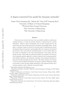 A degree-corrected Cox model for dynamic networks