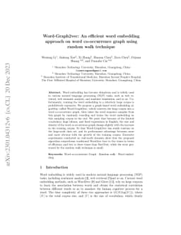 Word-Graph2vec: An efficient word embedding approach on word
  co-occurrence graph using random walk technique