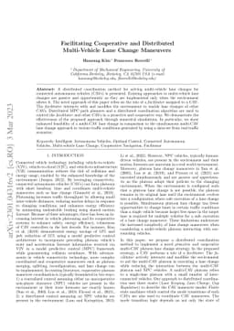 Facilitating Cooperative and Distributed Multi-Vehicle Lane Change
  Maneuvers