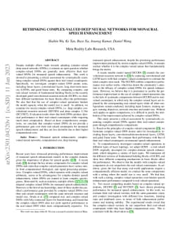 Rethinking complex-valued deep neural networks for monaural speech
  enhancement