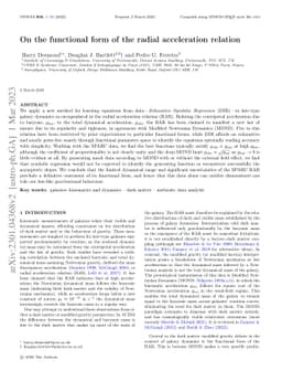 On the functional form of the radial acceleration relation