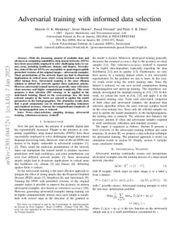 Adversarial training with informed data selection