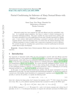 Partial Conditioning for Inference of Many-Normal-Means with Hölder
  Constraints